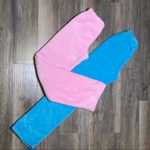 Light Pink & Blue Fleece Pajama Pants Bundle Sz Small